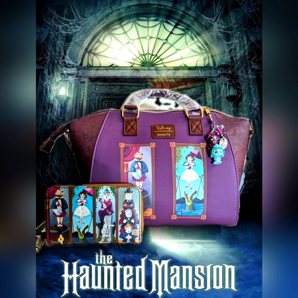 Loungefly Handbags - NWT Loungefly  Haunted Mansion Stretching Portraits Satchel Bag,CHARM& WALLET!